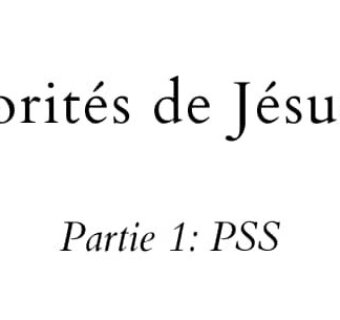 Les priorités de Jésus-Christ, Partie 1: PSS